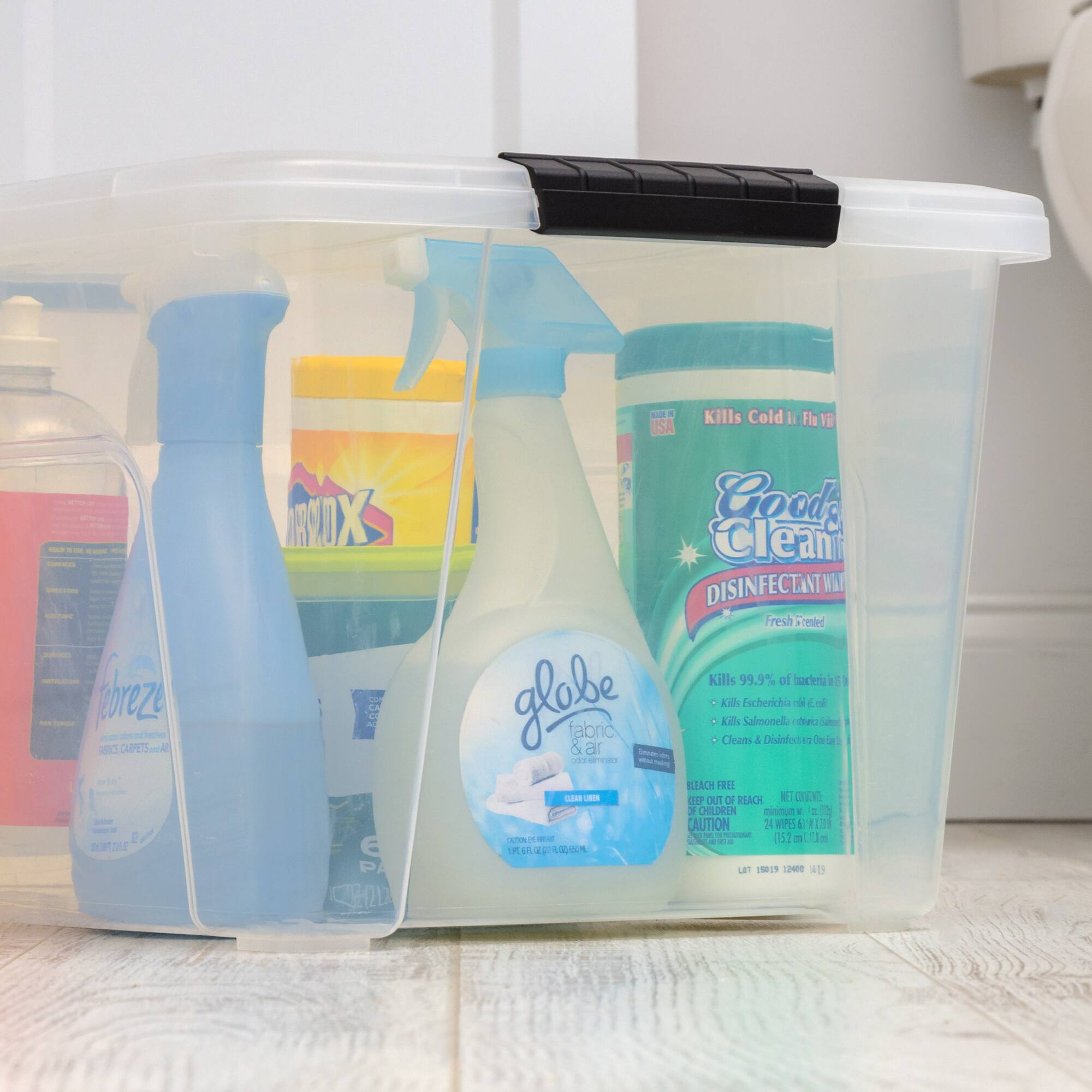 IRIS® 32qt. Buckled Clear Boxes with Clear Buckle Lids, 4ct.